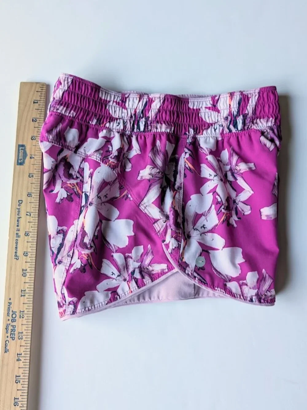 Avia Athletic Active Reversible Floral Magenta Running Shorts Girls L(10-12)